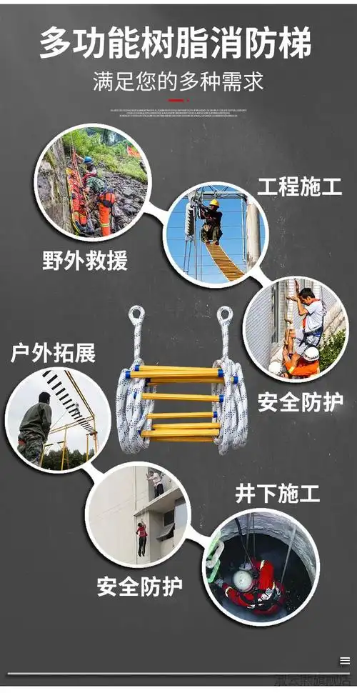 消防逃生软梯高楼逃生绳缓降器绳梯软梯消防绳救援梯户外攀爬梯子家用