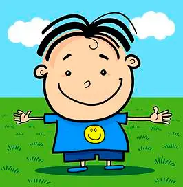 卡通可爱快乐小男孩