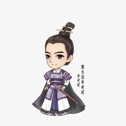 卡通手绘唐朝李世民素材