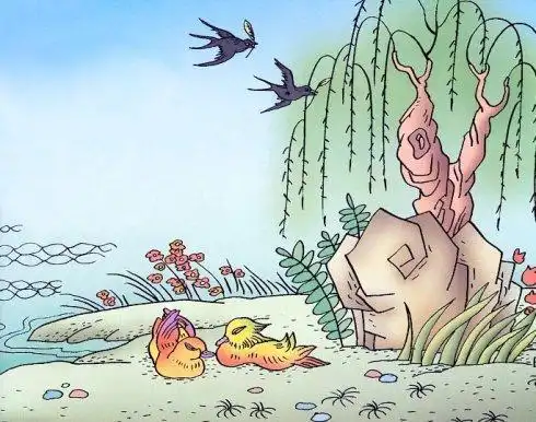 绝句古诗迟日江山丽的图画简笔画