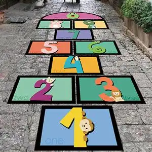 乐贴家居旗舰店天猫幼儿园卡通数字跳房子跳格子游戏儿童房地面装饰