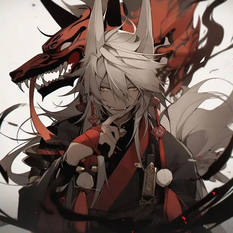 阴阳师风格狐妖少年头像更新,其中加入了大江上鬼王要素,不知道现在