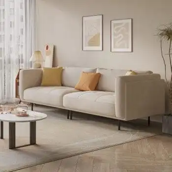 北欧表情科技布沙发转角现代简约布艺客厅奶油风格三四人直排沙发