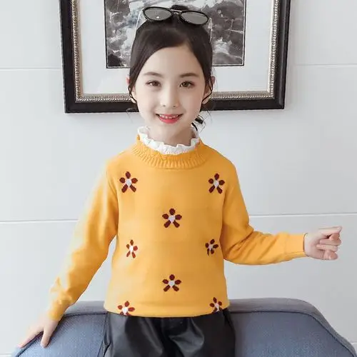 女童小学生针织衫女孩十岁线衫保暖毛衣毛衣