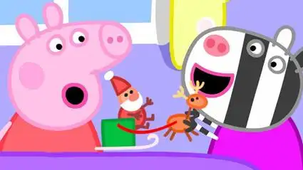 小猪佩奇和好朋友斑马苏怡一起玩玩偶 简笔画