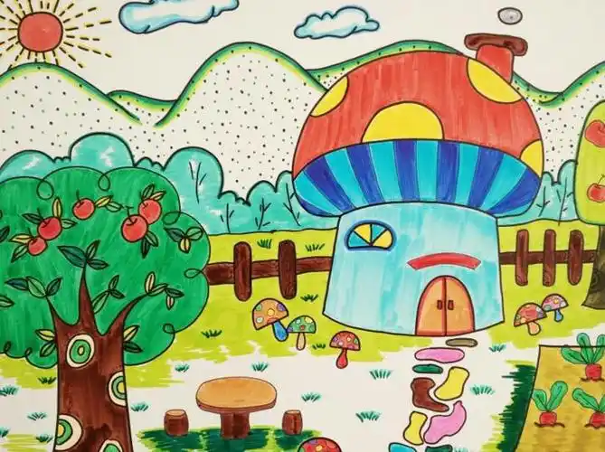 简笔画房子卡通图片卡通漂亮的小房子儿童画画图片大全儿童益智简笔画