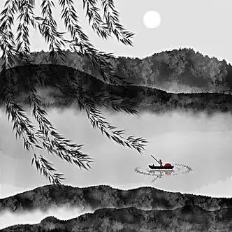 现代水墨山水画