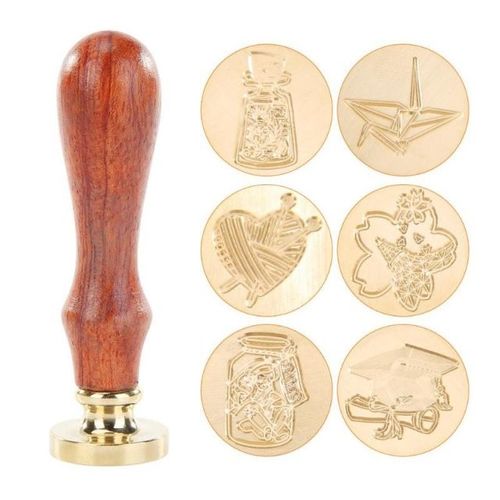 retro wooden sealing stamp sealing wax copper seal stamp for