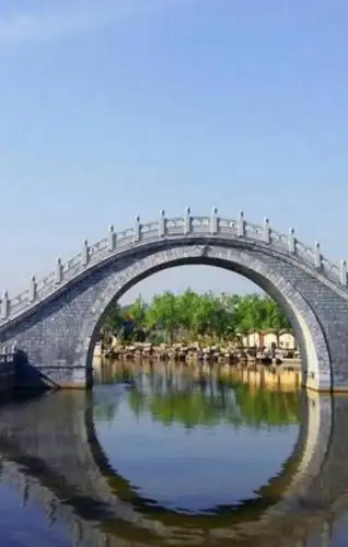 拱桥,运用了拱形的原理,受压时能把压力向下向外传递给相邻的部分,使