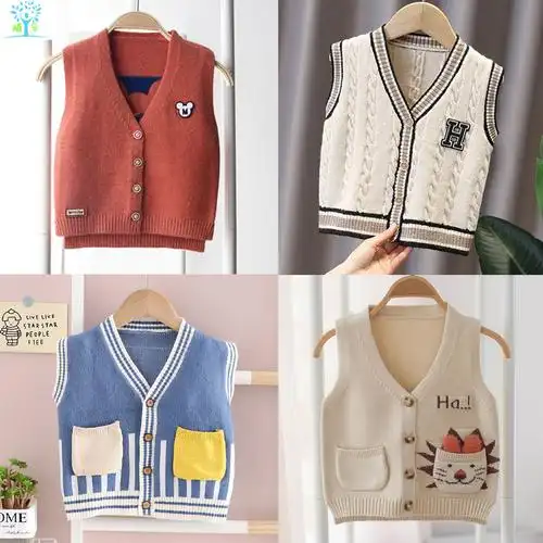 男童马甲婴儿童针织毛线毛衣马夹新外穿薄开衫宝宝春秋内穿小背心
