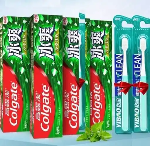 聚划算百亿补贴colgate高露洁冰爽冷萃龙井牙膏120g3支牙刷2支