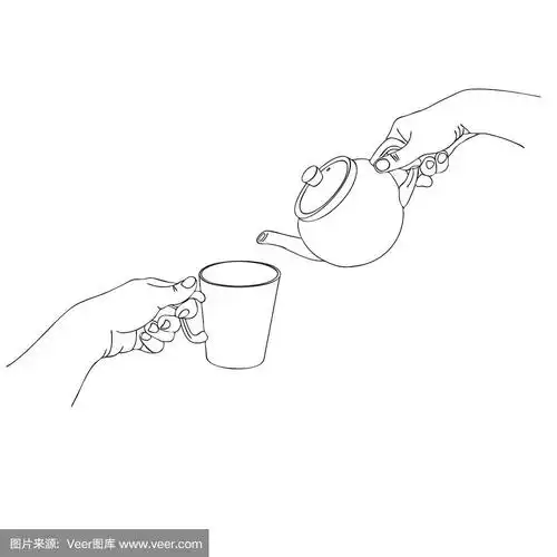 双手端茶倒水
