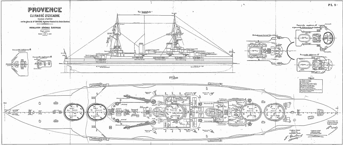 法国战舰普罗旺斯建造于1913年,这套图纸于2009年由法国国防部长公布