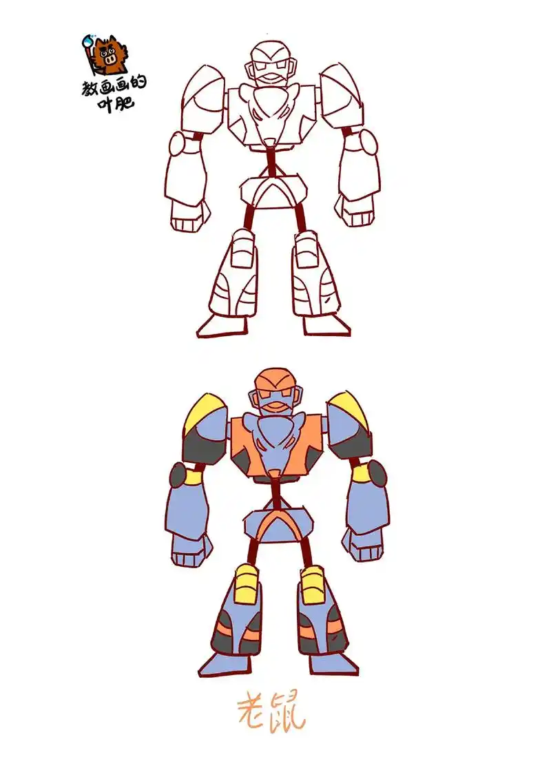 学画变形金刚火柴人猛兽侠创意儿童画简笔画.