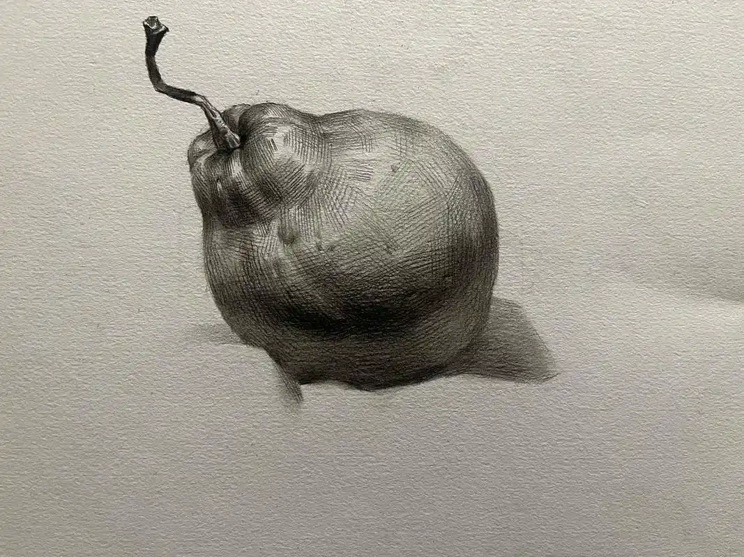 素描梨来一个步骤图.素描梨的步骤图,素描界的两大巨头#绘画过 - 抖音