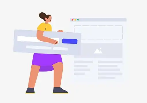 扁平插画人物网站建设