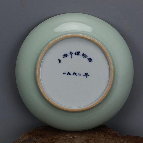 上海博物馆落款豆青釉瓜果碟子茶托景德镇厂货仿古日用瓷器