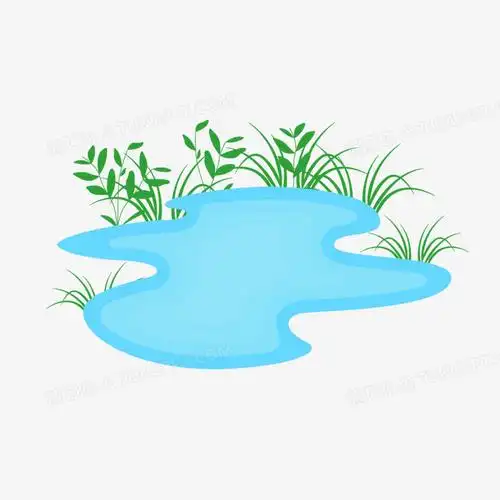 手绘卡通水坑素材