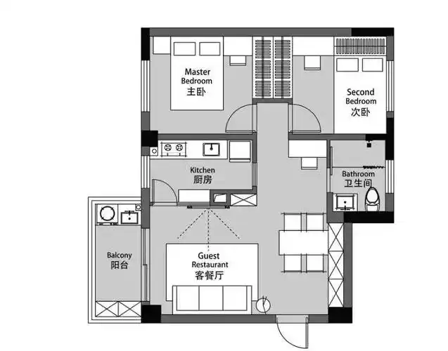 不显突兀;顶天立地的大柜子设计,最大化利用了空间,为小户型提供了