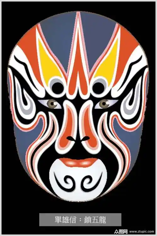 创意大气京剧脸谱人物矢量素材