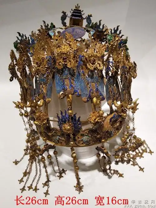 金器清代银鎏金凤冠奉天诰命