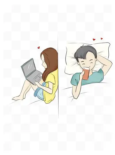 动漫手绘二次元情侣聊天发 i> i>微 /i> /i> i> i>信 /i> /i>对话卡通