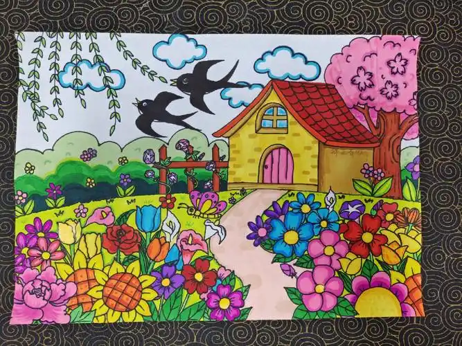 画画  #儿童画  #春天主题画  #遇见春天