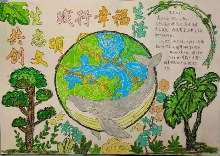 手抄报活动"共创生态文明,践行绿色生活"01学生社团管理中心承办单位