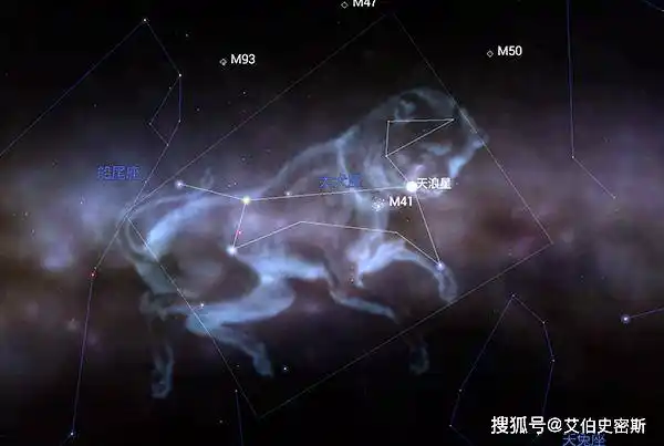 天狼星在现代天文学中叫做大犬座 α 星,是夜空中肉眼能看到的最亮
