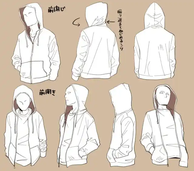 连帽卫衣怎么画?教你动漫连帽衫的画法教学!