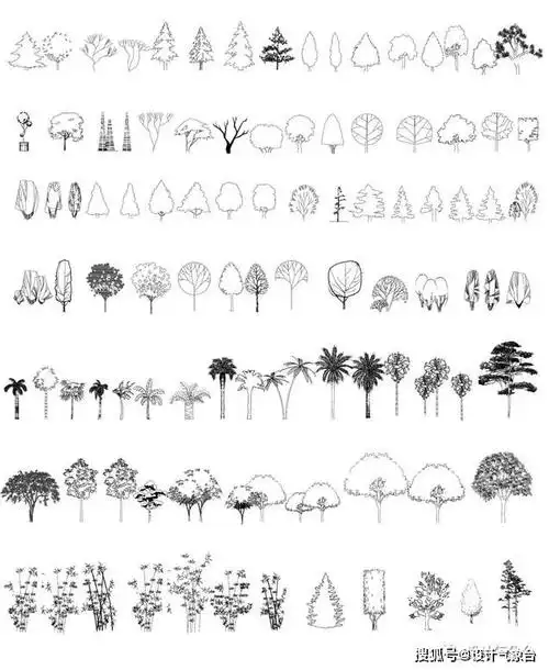 立面树--植物图例--园林窗--景观石头配景--地面拼花-其它图块-人物