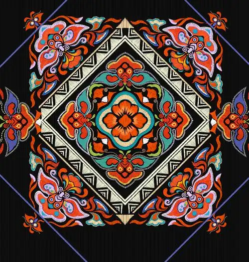 花西子 x 苗族印象 - 刺绣插画