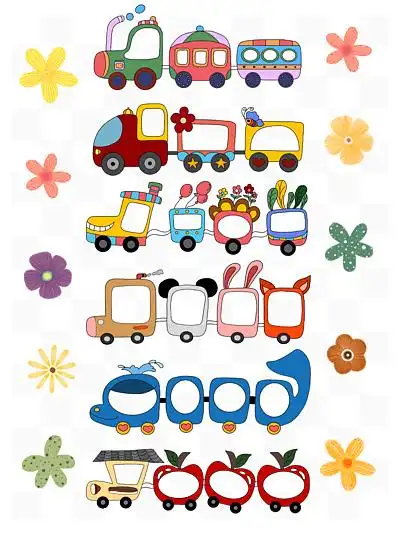 小火车卡通照片墙