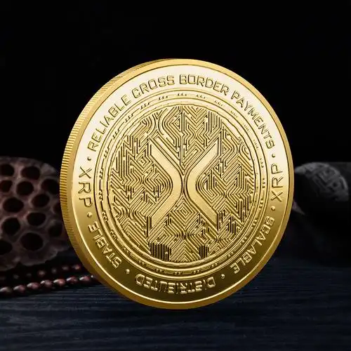 厂家批发新款瑞波币金属纪念币 比特币xrp币外贸专供虚拟币纪念品