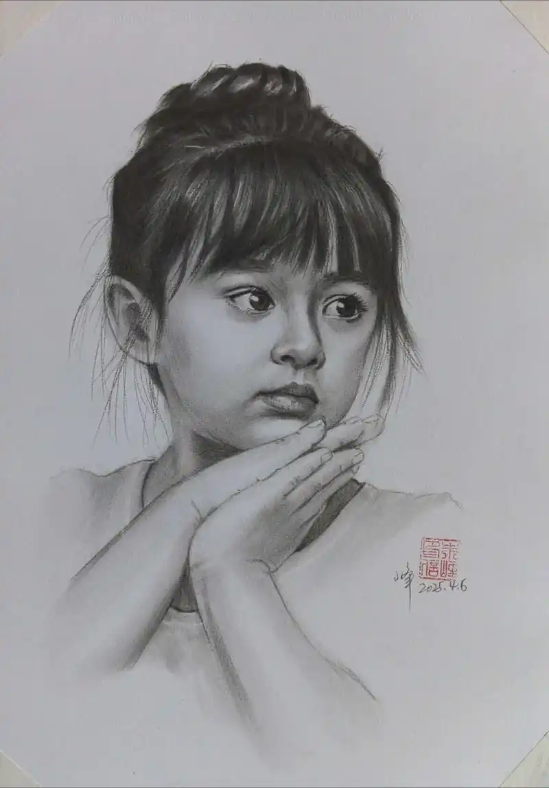 练习画一个可爱的小女孩#素描 #人物肖像 #零基础学画画