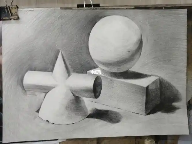 今日素描几何体组合分享新手小白