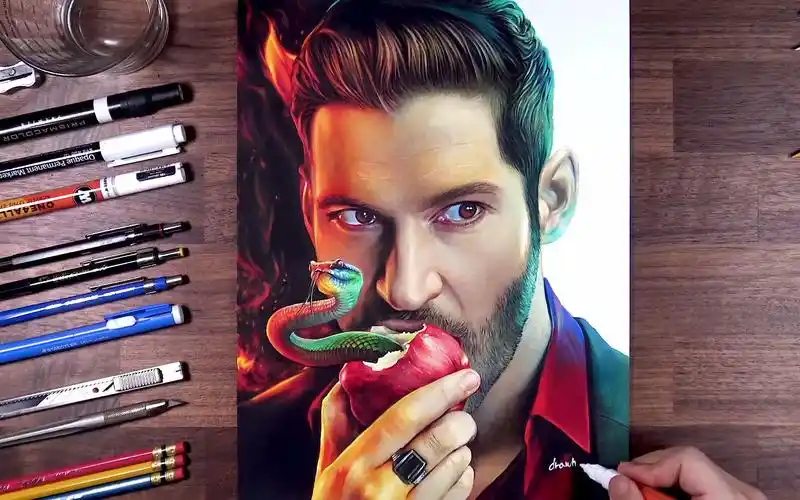 49. lucifer morningstar (tom ellis) _ drawholic