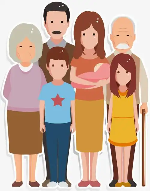 矢量一家人合照
