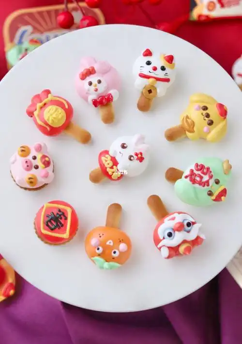 春节款卡通蛋白糖#纯手工制作  #网红小零食  #蛋白糖  #造型蛋白糖