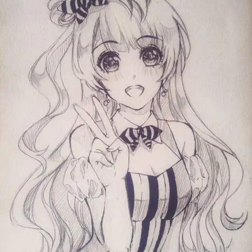 碳铅笔画的动漫人物素材