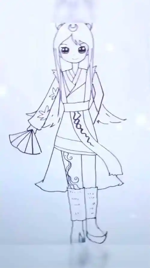 姐姐画的灵犀阁的狐狸颜爵,完成之后看呆了网友好帅气