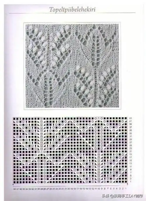 「针织图解」28个花朵镂空图案,适合于编织套头衫,开衫等