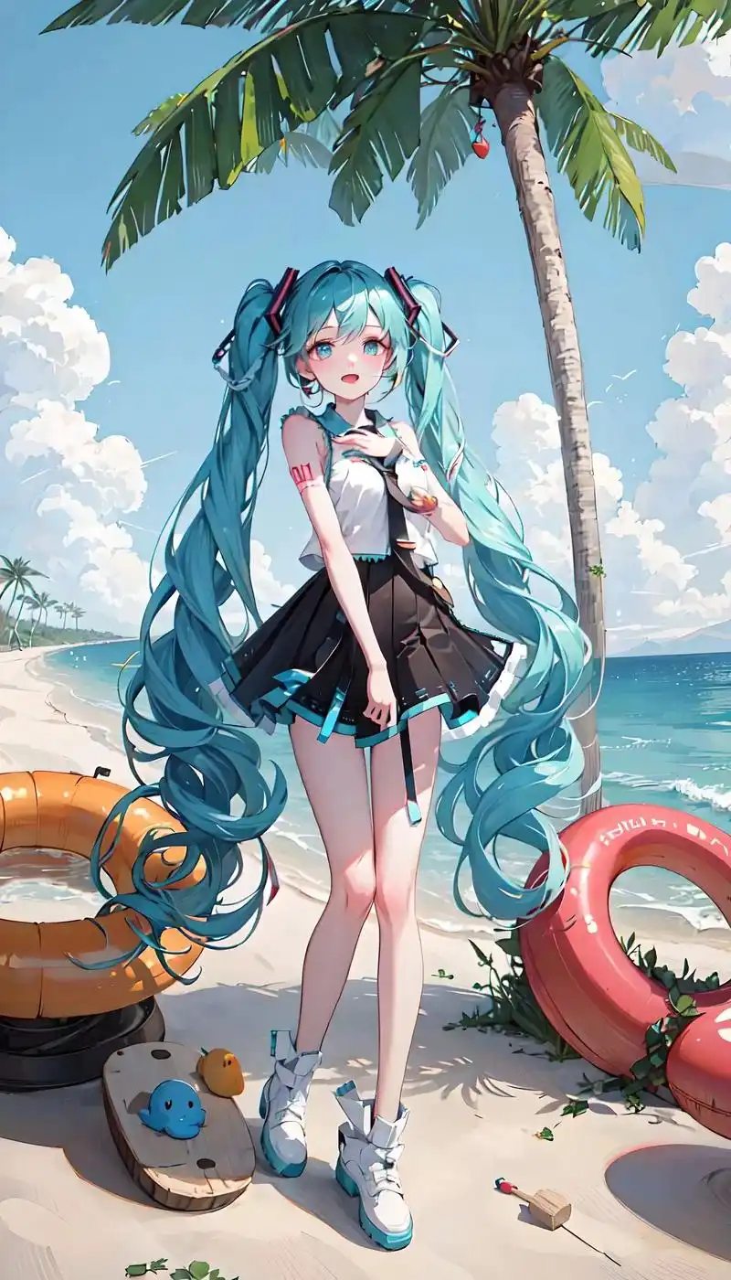 「初音未来之夏日限定」.图片由@mewxai 生成#二次元  - 抖音