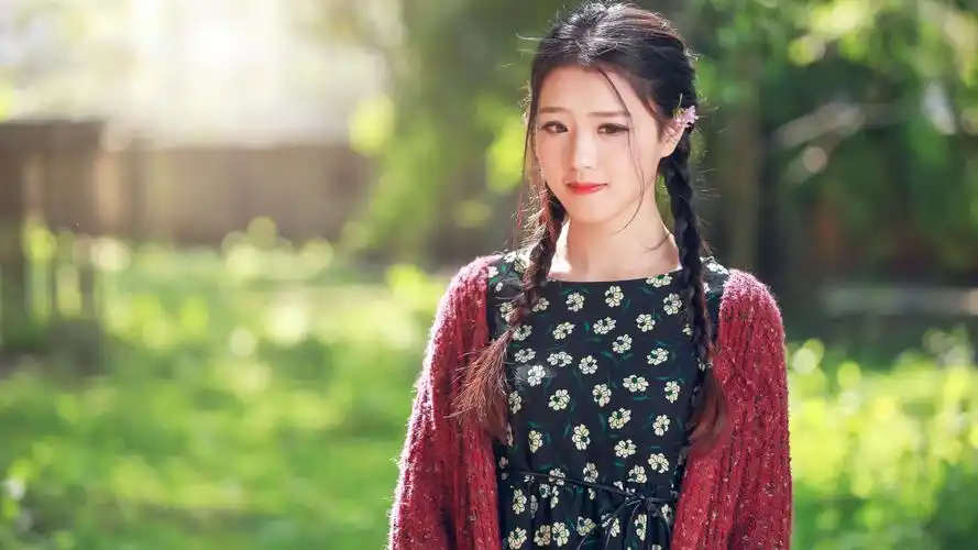 麻花辫女孩壁纸