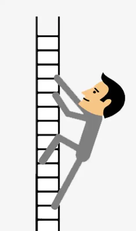 爬楼梯的商务男士