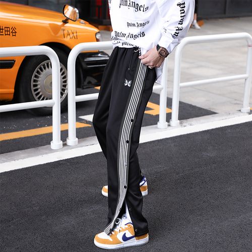 needles track蝴蝶裤男宽松休闲裤直筒排扣裤子春夏百搭阔腿男裤