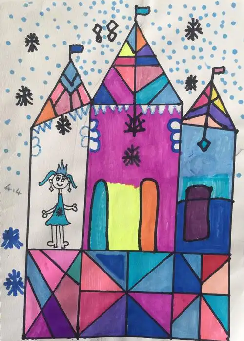 在我们的画本中也有着这么一座美丽的"冰雪城堡"哦,快来