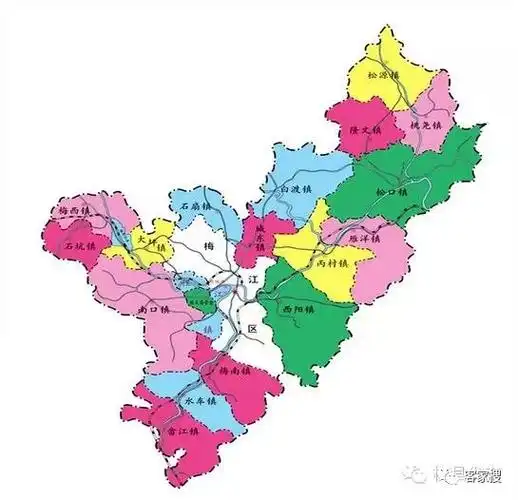 梅县分镇地图