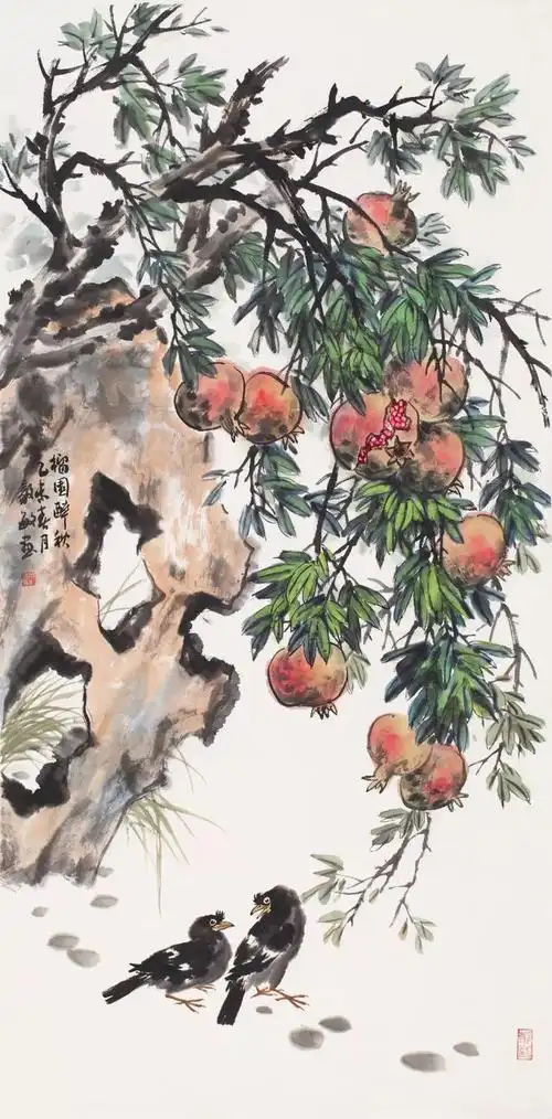 石榴画名家张毅敏作品赏析
