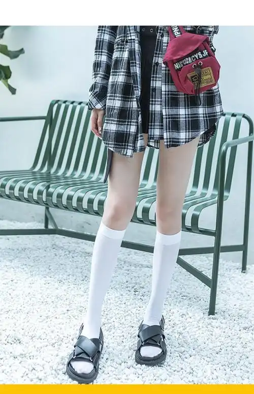 ideamini袜子 ideamini小腿袜日系制服配jk的白色女中筒袜夏季薄款